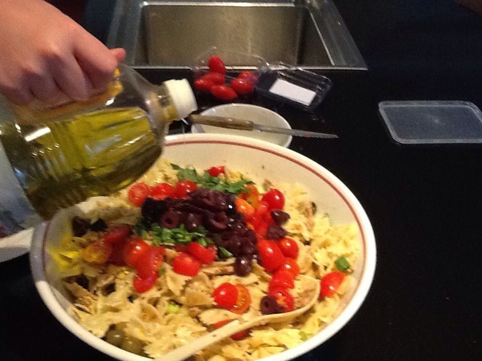 Add 1/4 of oil in a cup