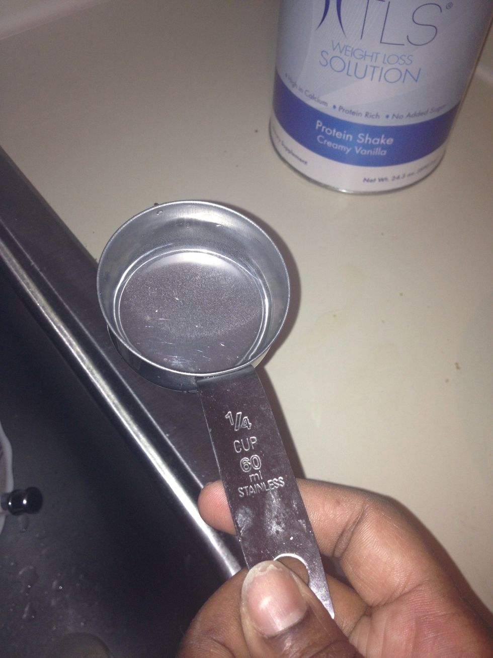 Add 1/4 of water