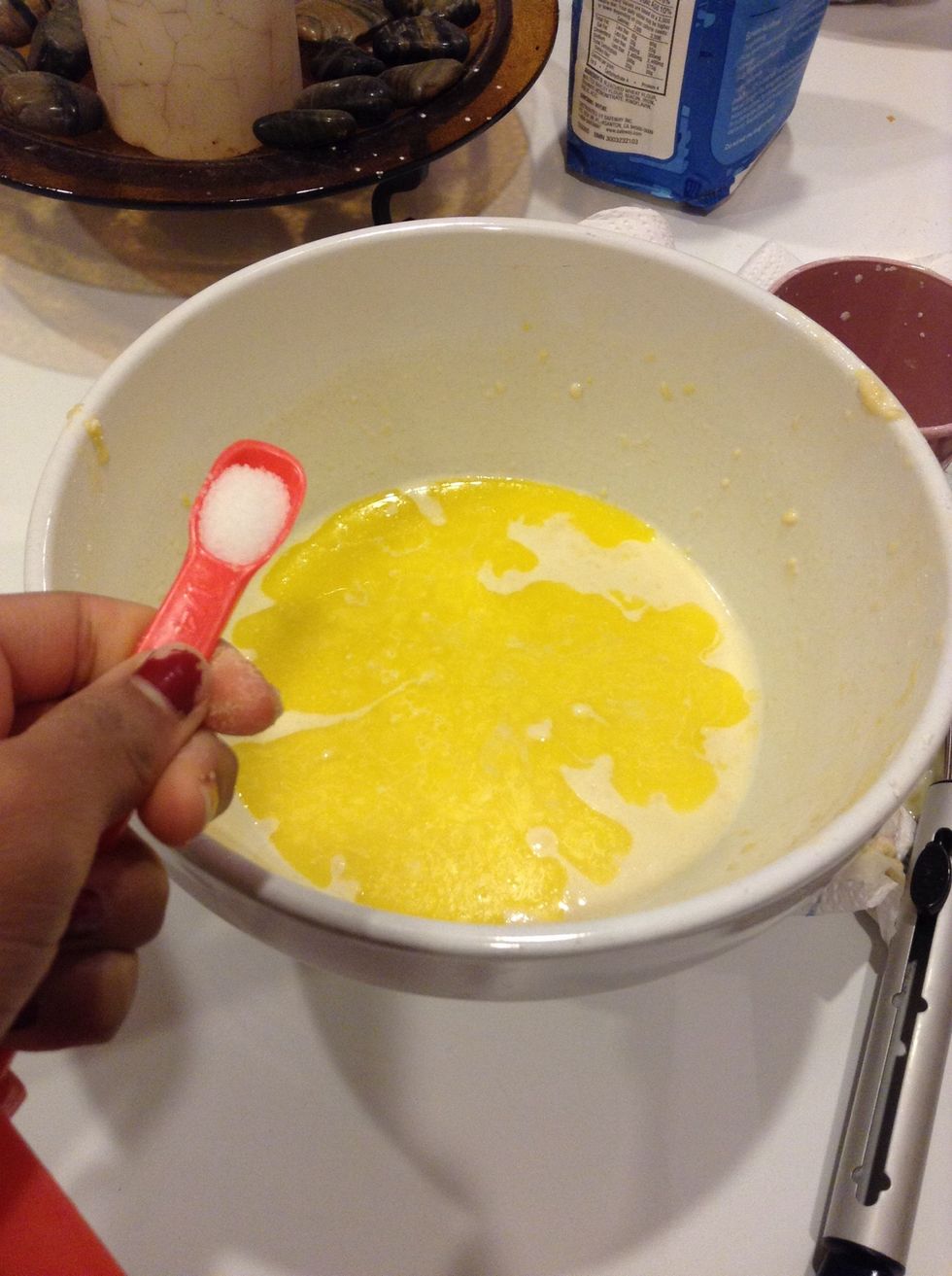 Add 1/4 salt to the mixture.