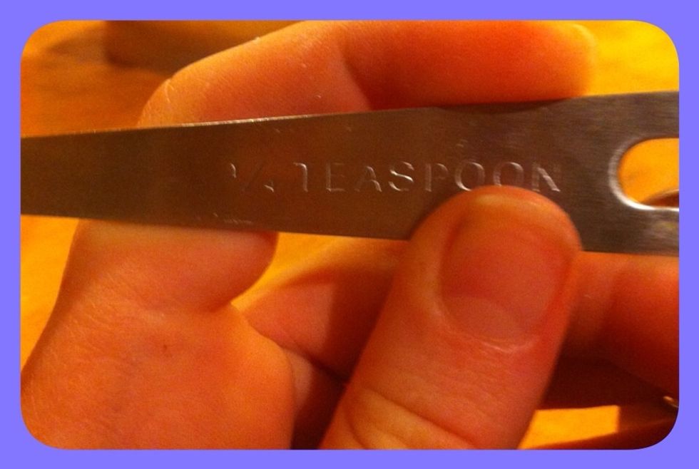 Add 1/4 teaspoon baking powder and salt