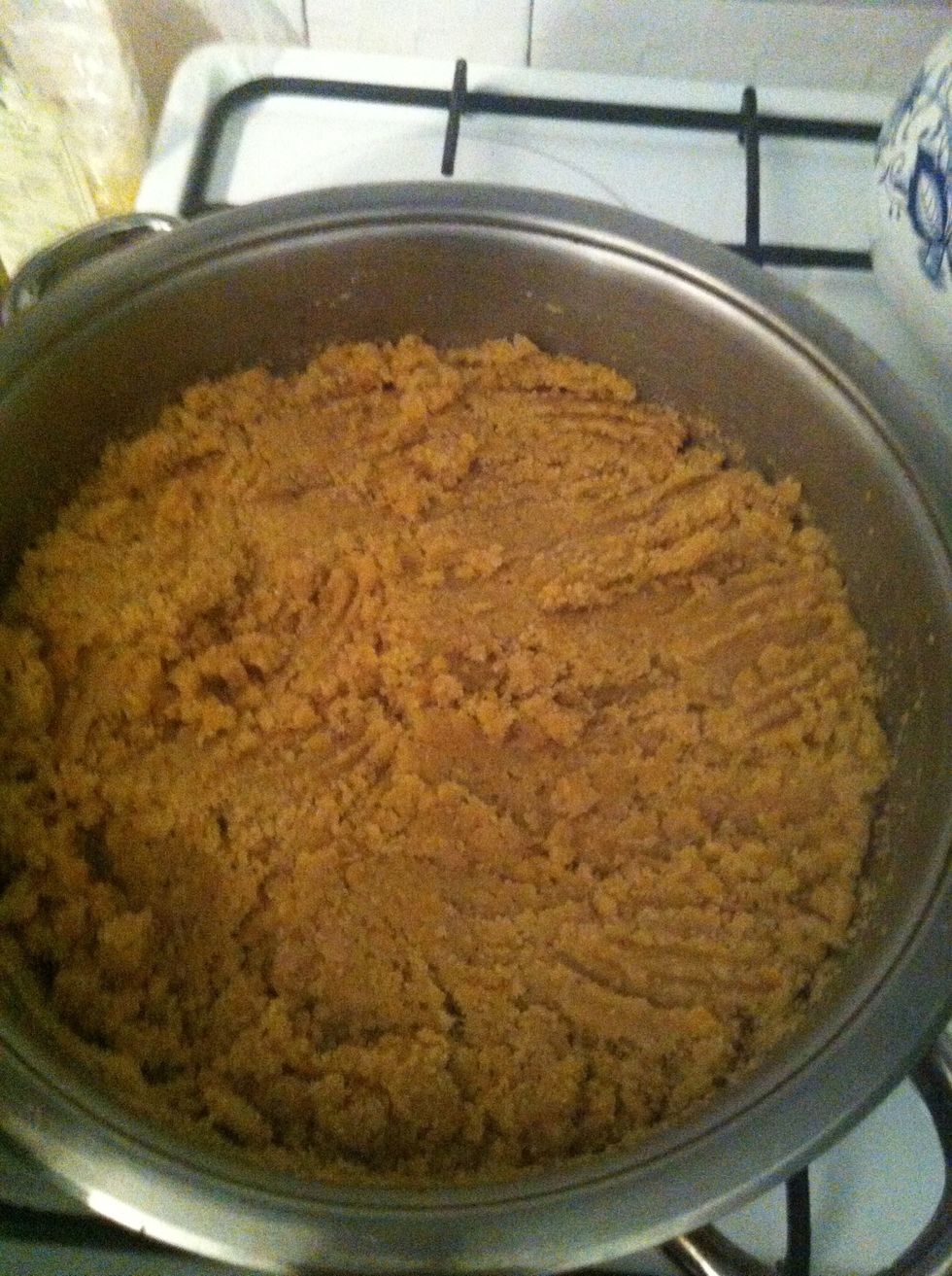 Add 1.5 cup wheat on top of lentils and turn off the fire and the cover