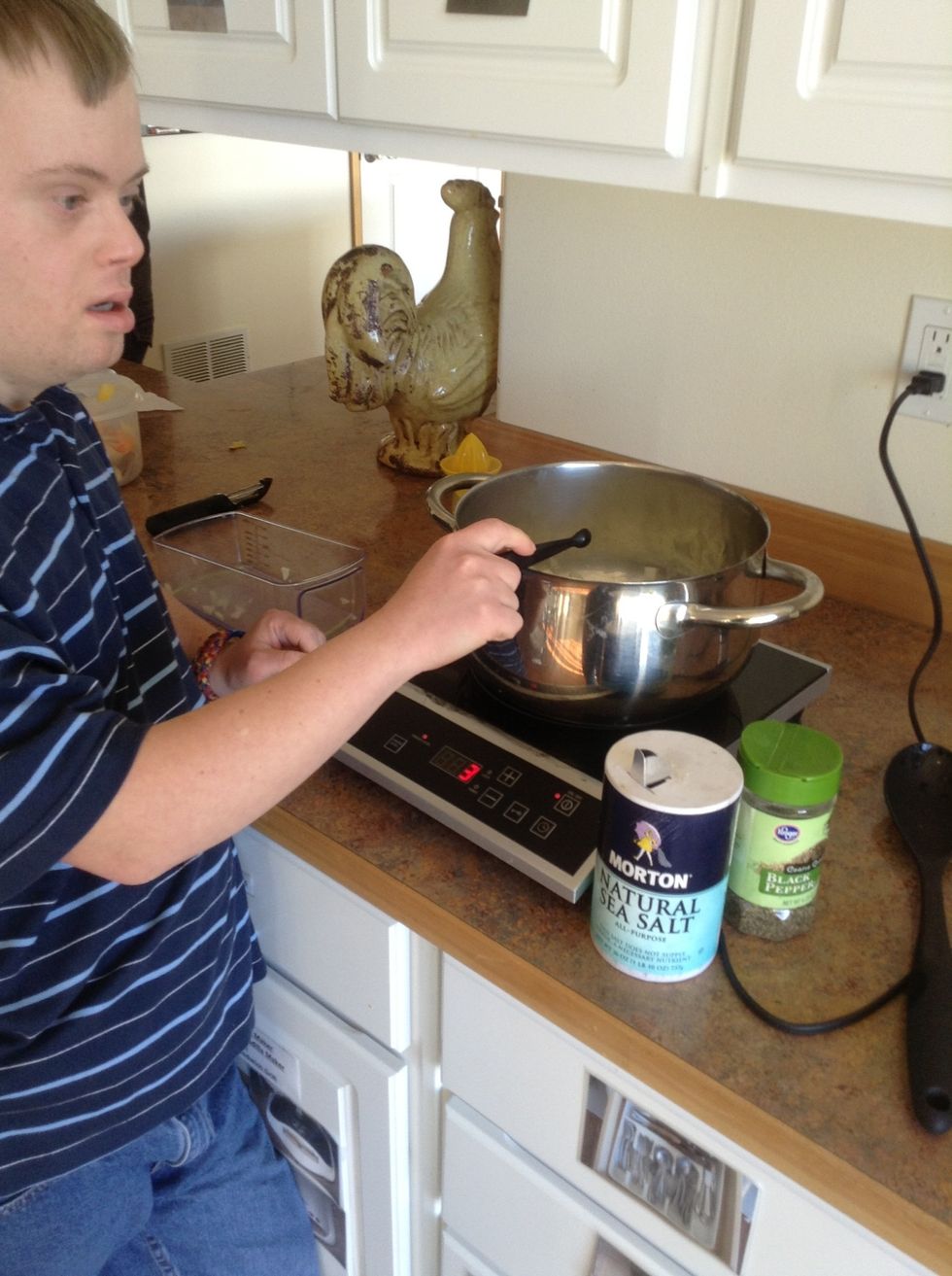 Add 1/8 teaspoon salt 1/8 teaspoon pepper to onions