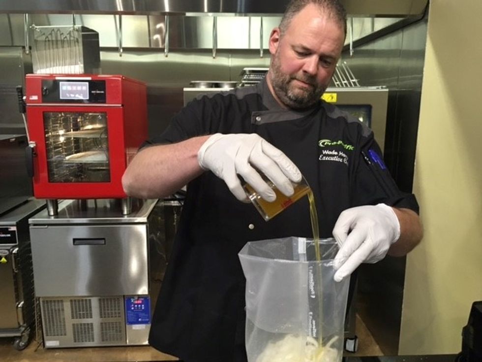 Add 1 cup brown butter to the bag.
