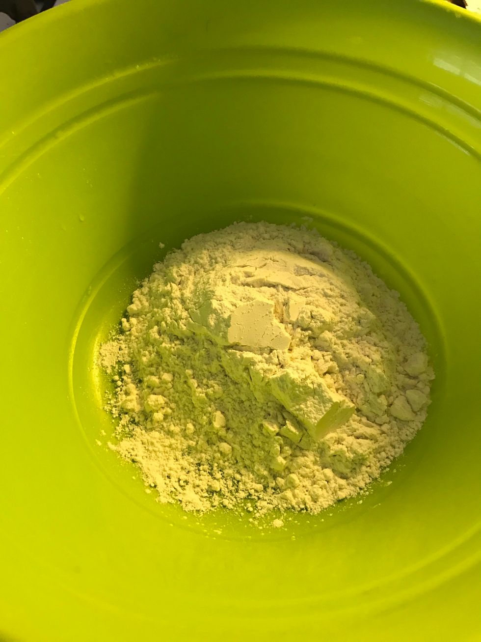 Add 1 cup of all purpose flour into a large mixing bowl