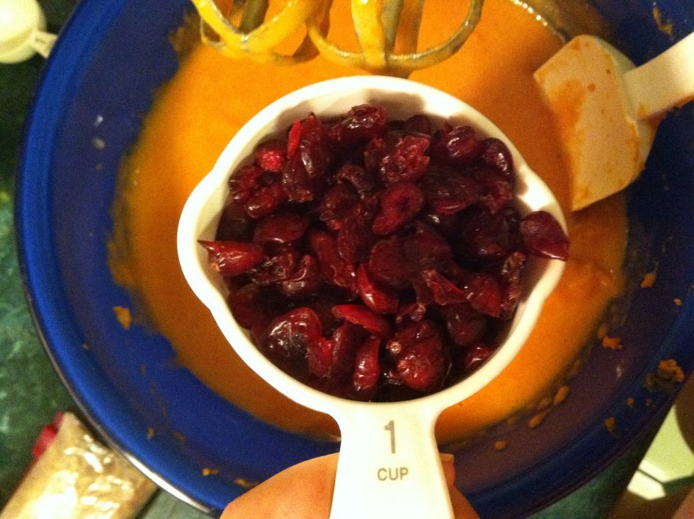 Add 1 cup of dried cranberries