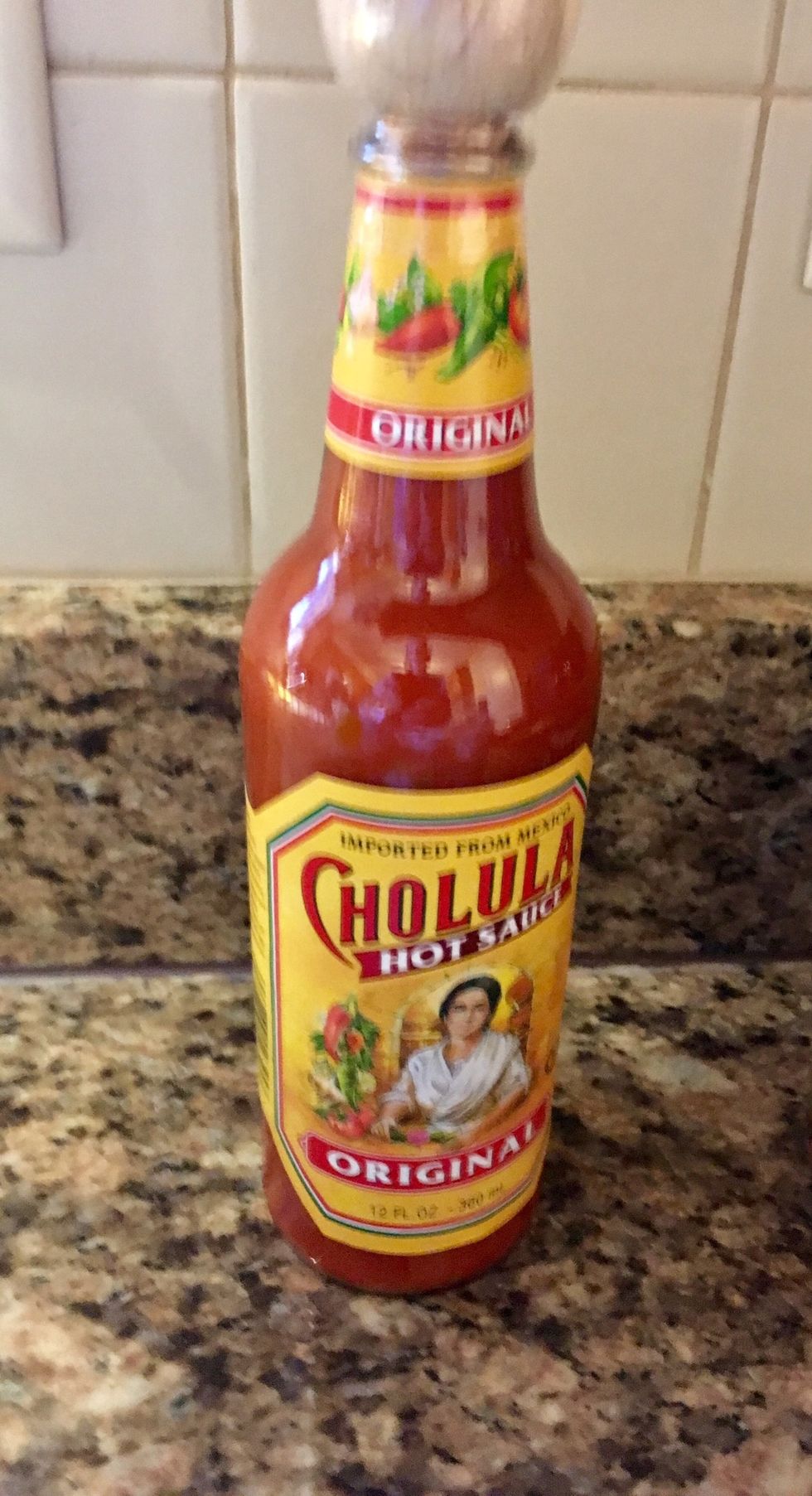 Add 1 cup of hot sauce (I usually use Texas Pete)