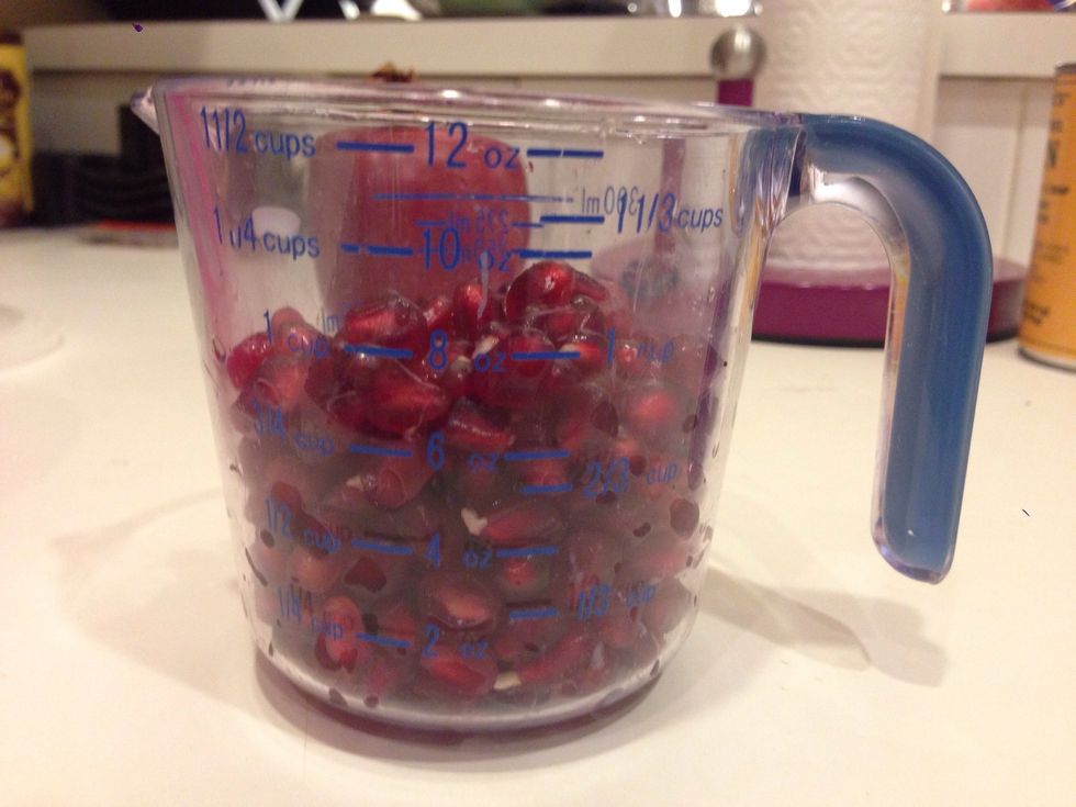 Add 1 cup of pomegranate seeds.