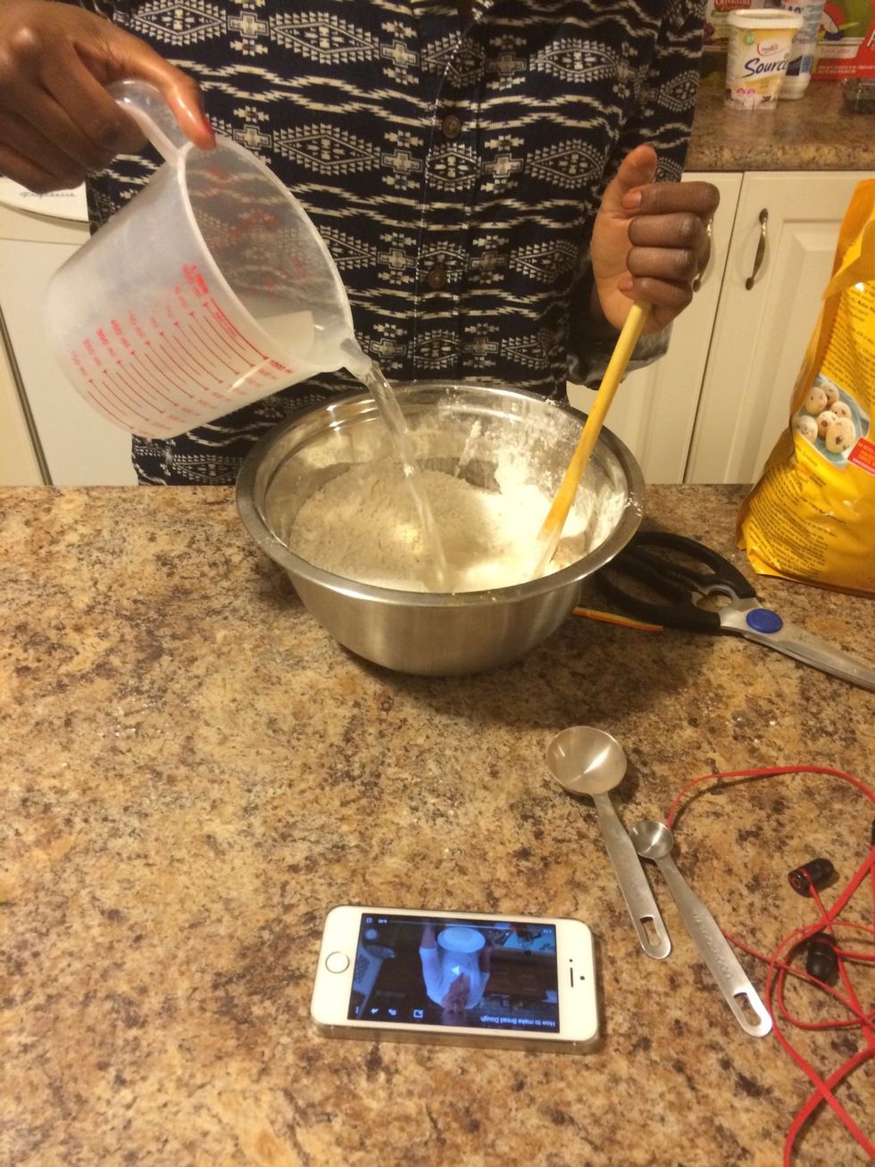 Add 1 cup of water set at room temperature