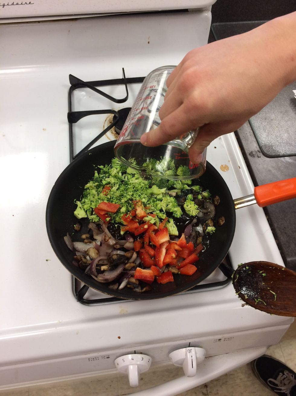 Add 1 cup of water to pan