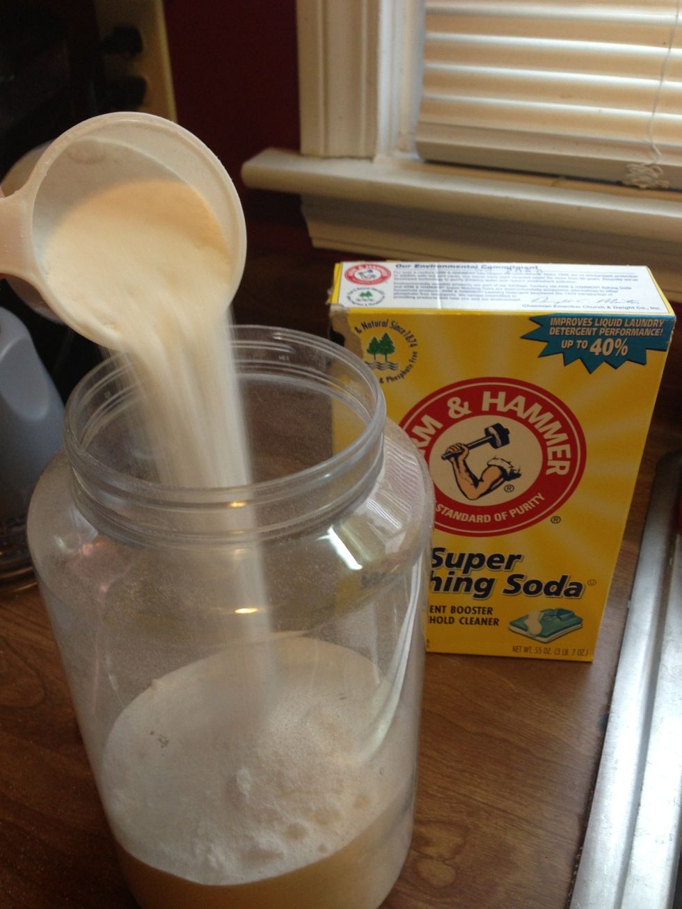 Add 1 cup washing soda.