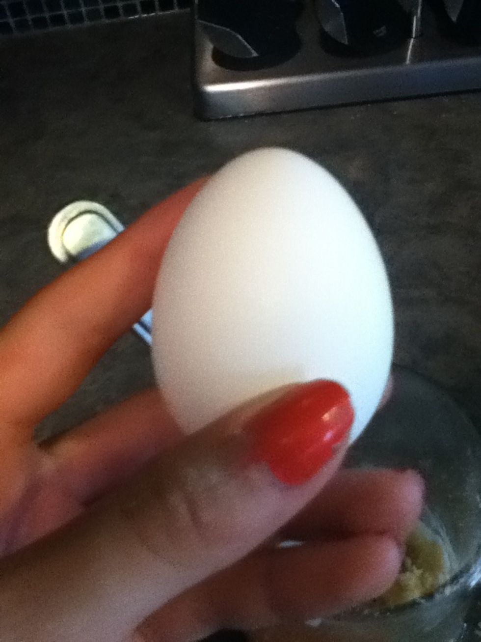 Add 1 egg. Ok just so u guys know u add the flour before the egg . I messed up