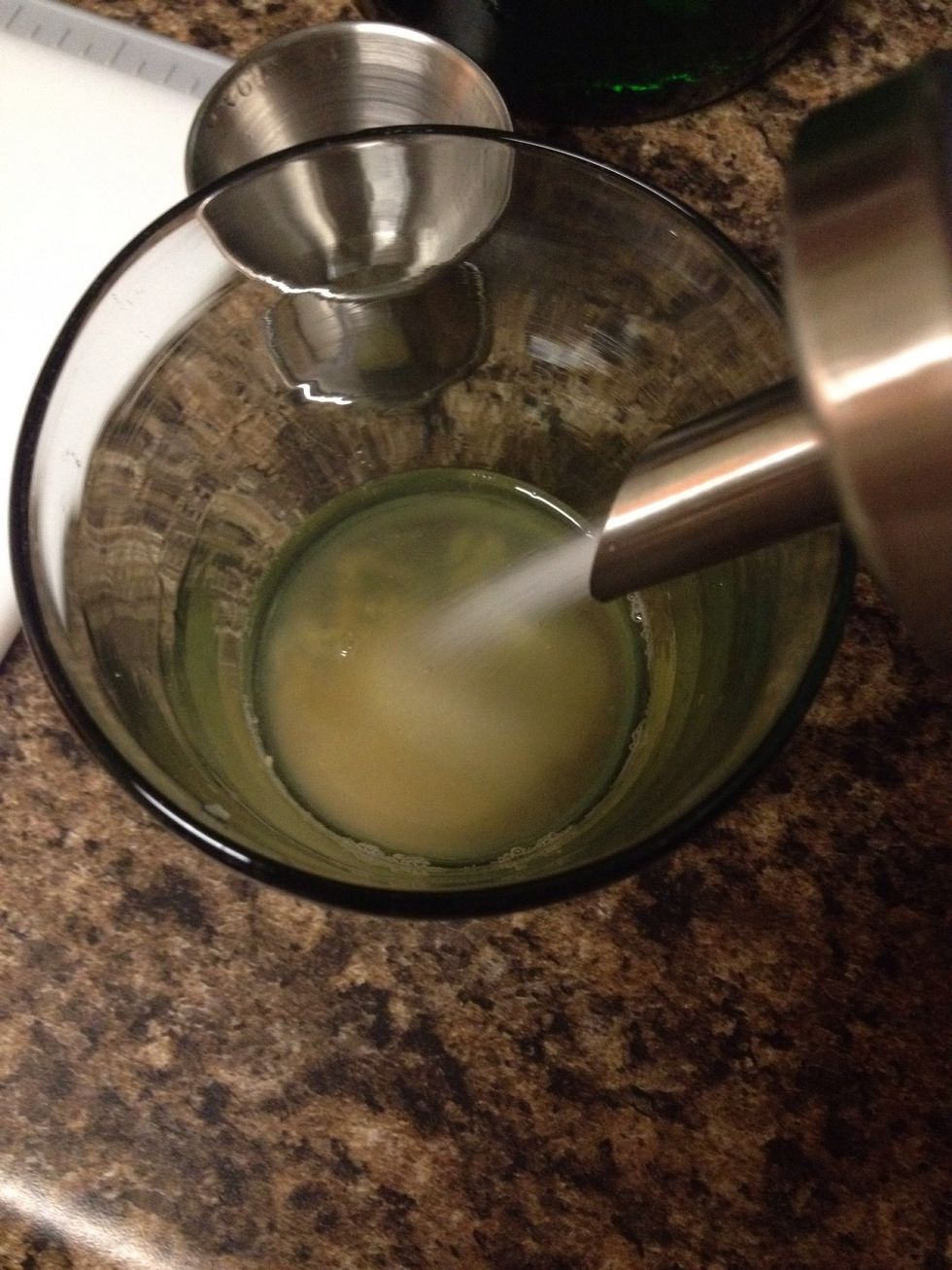 Add 1 fluid ounce / 30 ml simple syrup or 3 dashes / tsp sugar. Stir.