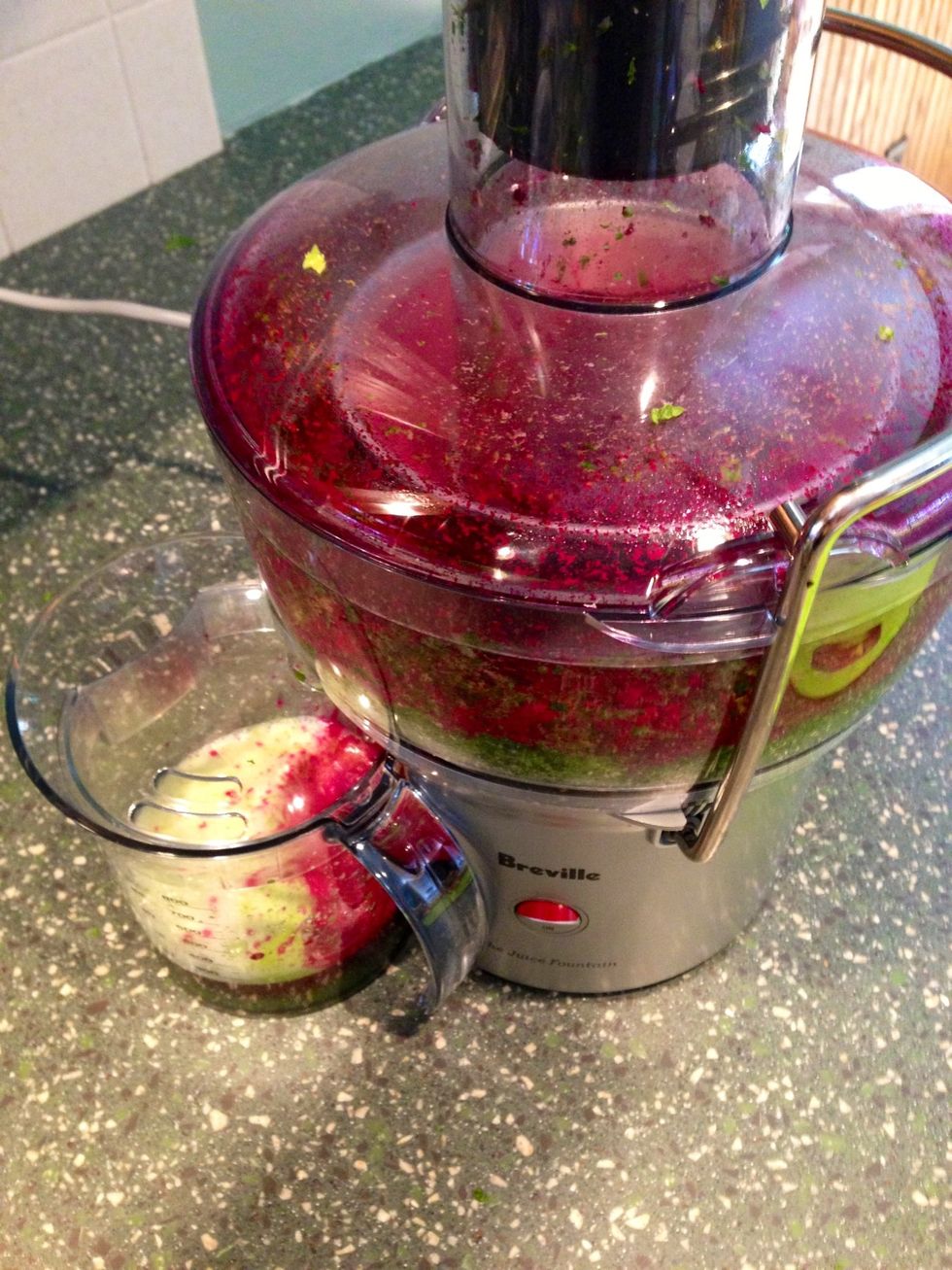 Add 1 fresh peeled beet to juicer