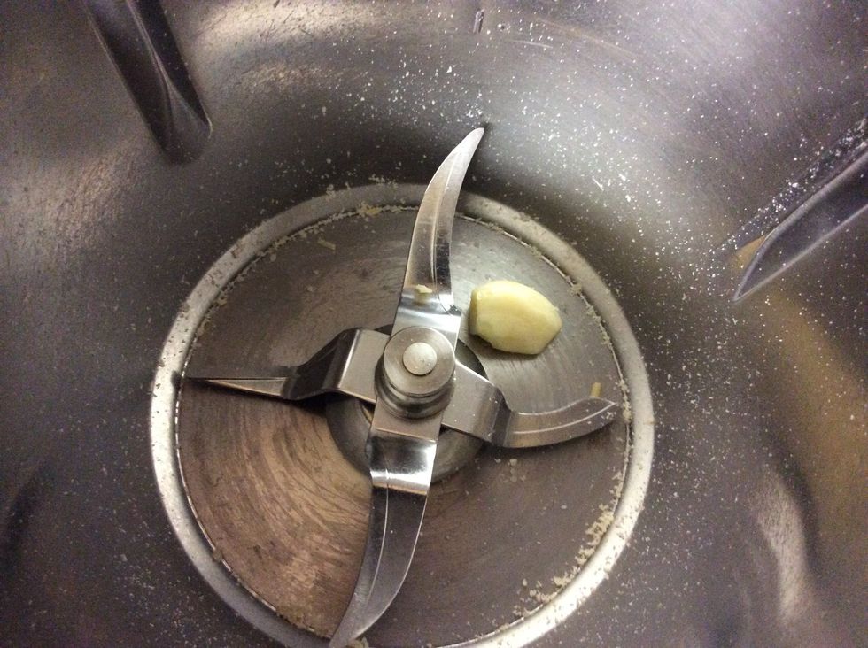Add 1 garlic clove and blitz for 3 seconds on speed 7