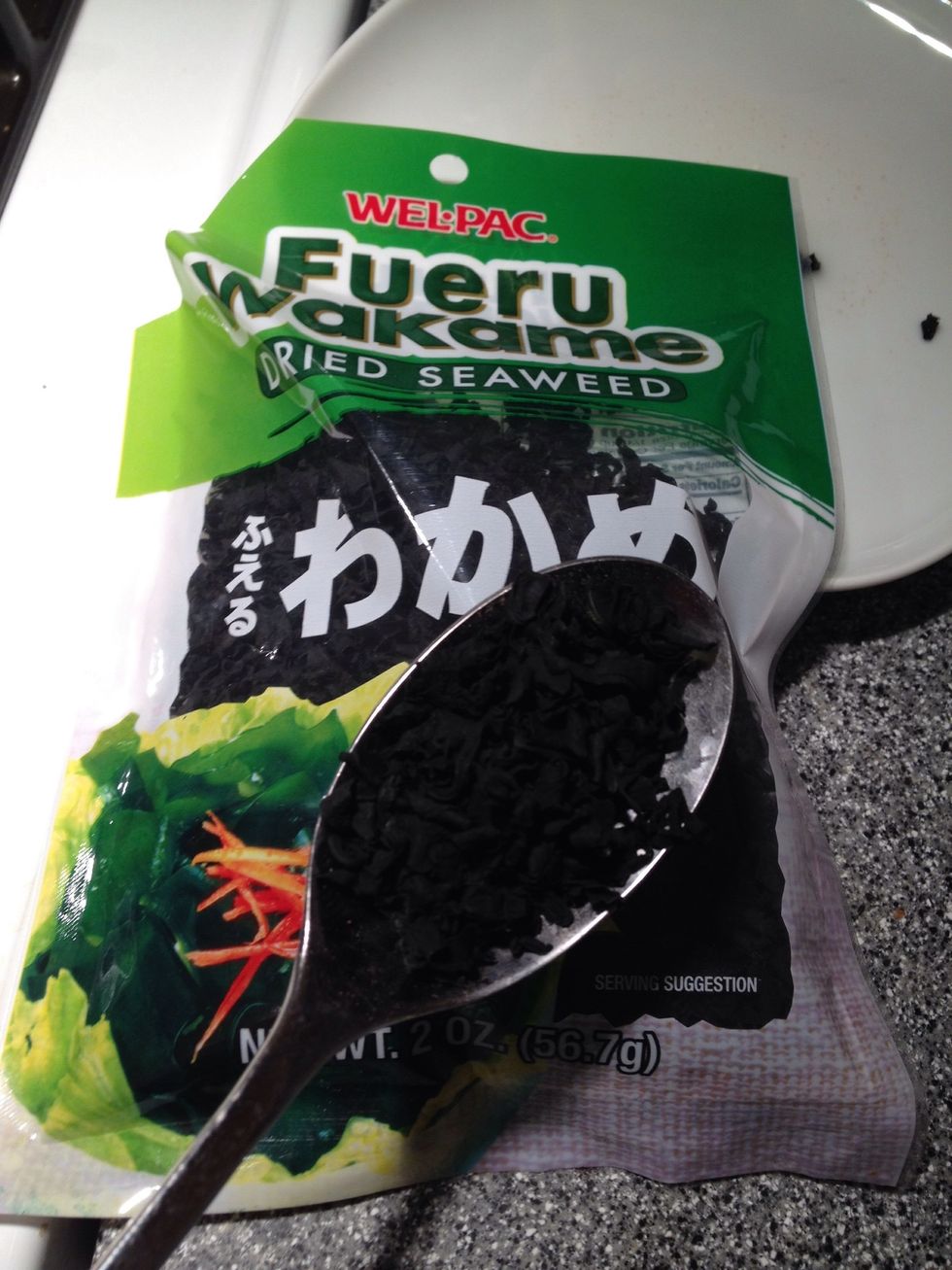 Add 1 heaping tablespoon of dried seaweed. I like seaweed so I added 2 tablespoons.