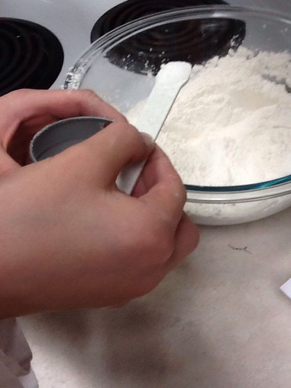 Add 1 mL of salt in same large bowl, then stir