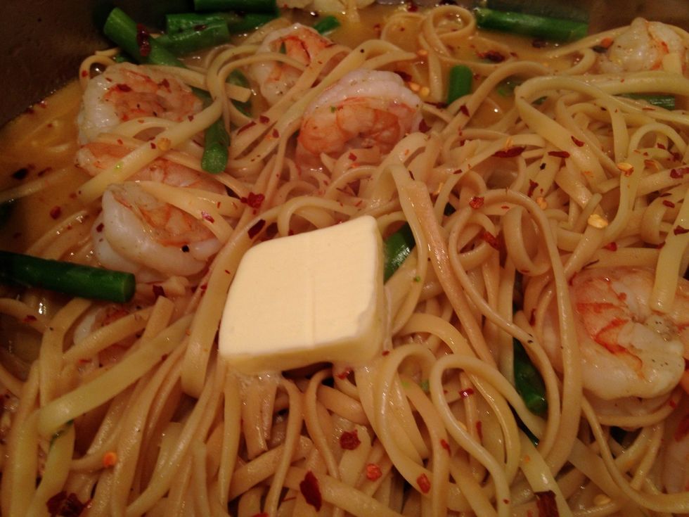 Add 1 more tablespoon of butter and mix well.