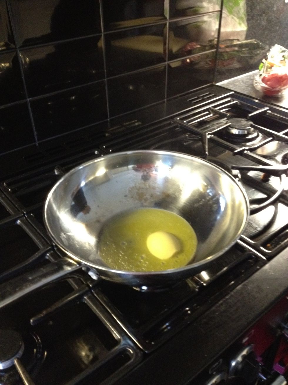 Add 1 table spoon of butter to a frying pan