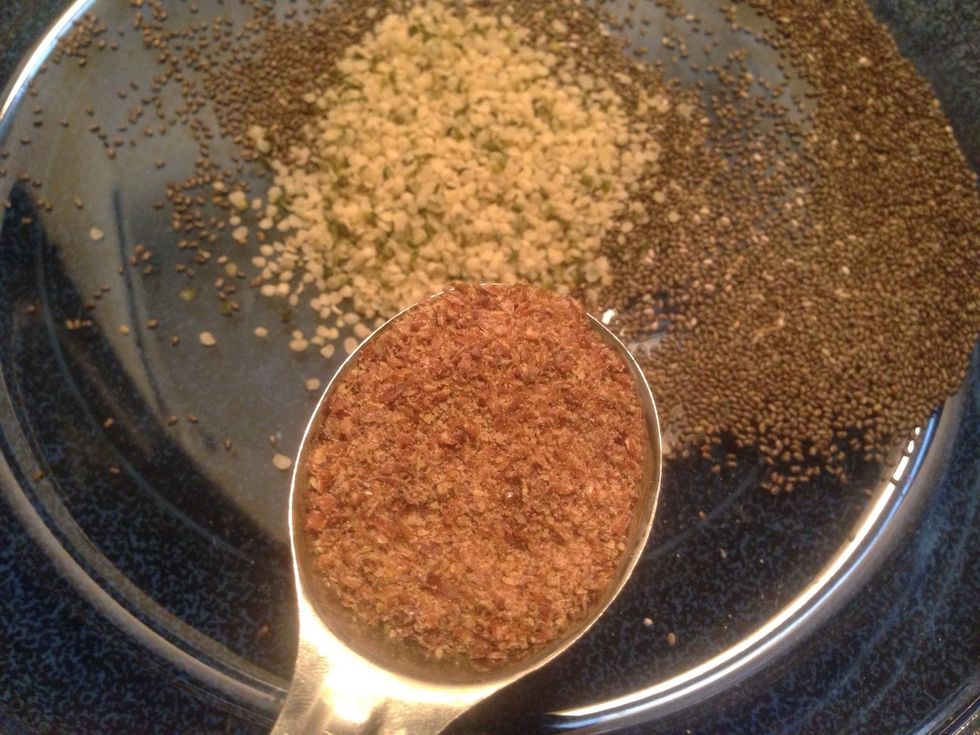 Add 1 tablespoon of ground flax seed to seed mixture