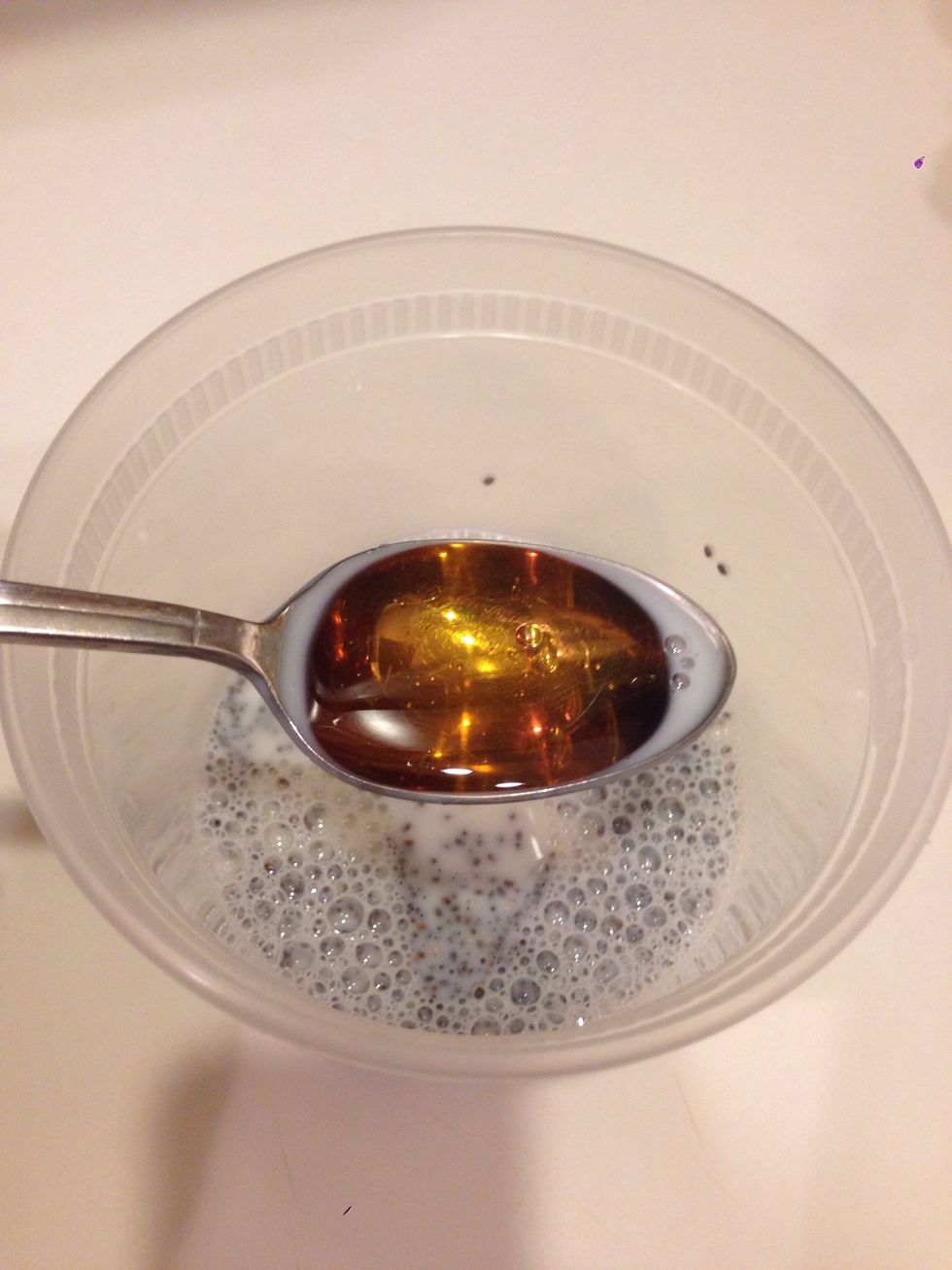 Add 1 tablespoon of honey (or maple syrup, or agave). Stir until it dissolves (takes a couple of minutes).