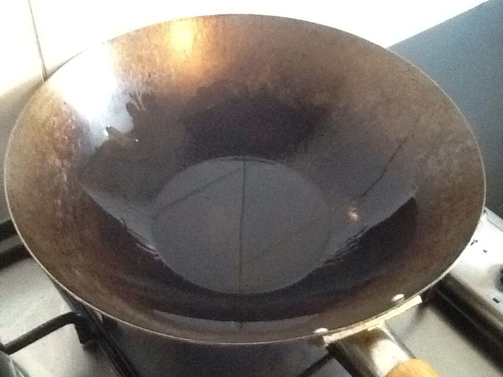 Add 1 tablespoon of oil while the pan is heating up.
