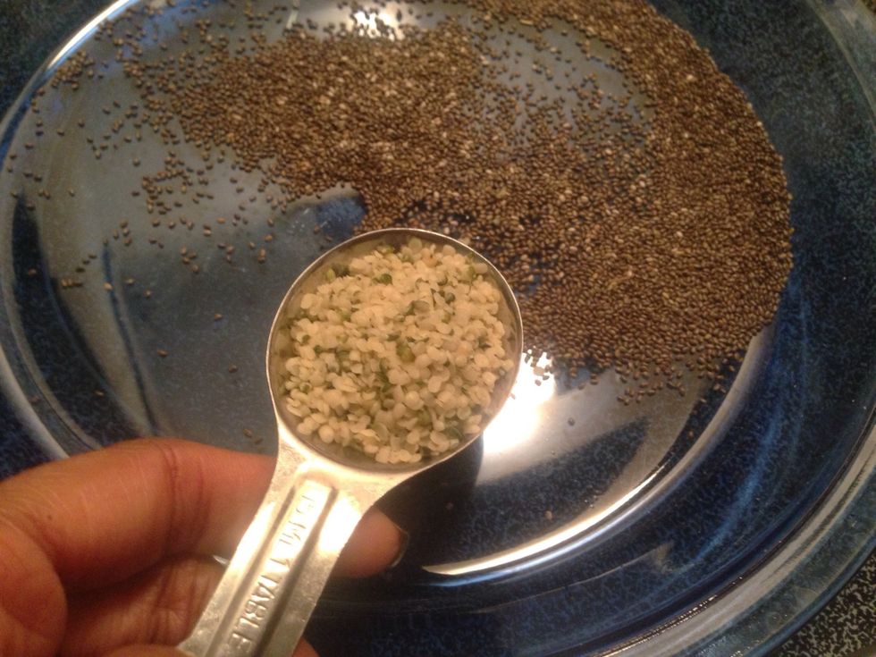Add 1 tablespoon of raw hemp hearts with chia seeds