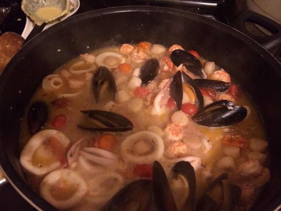 Add 1 tblsp of butter to help create a sauce. Squeeze in juice of one lemon. (If you would like a stronger lemon taste you can also add lemon zest)