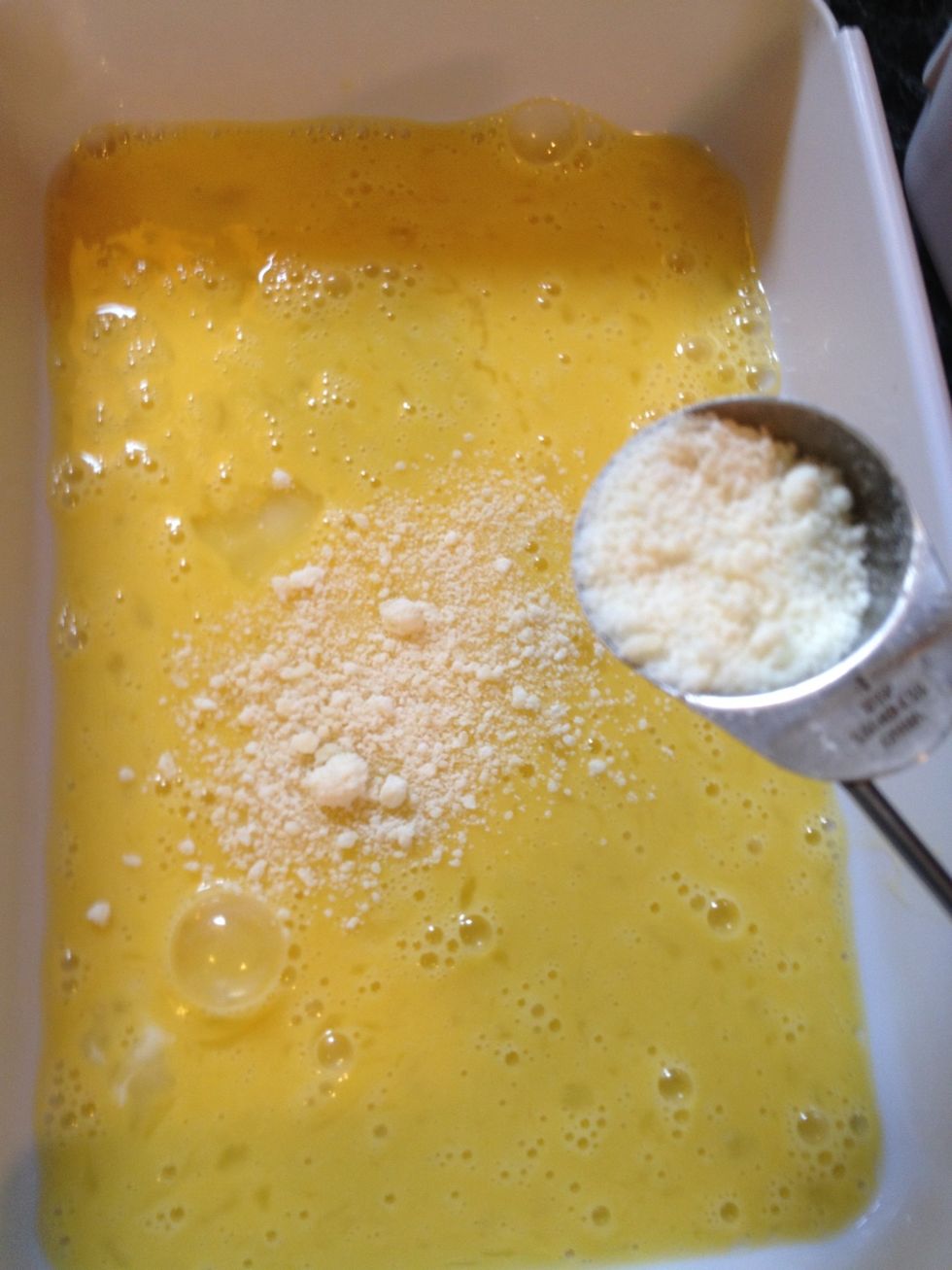 Add 1 tbs of the grated cheese