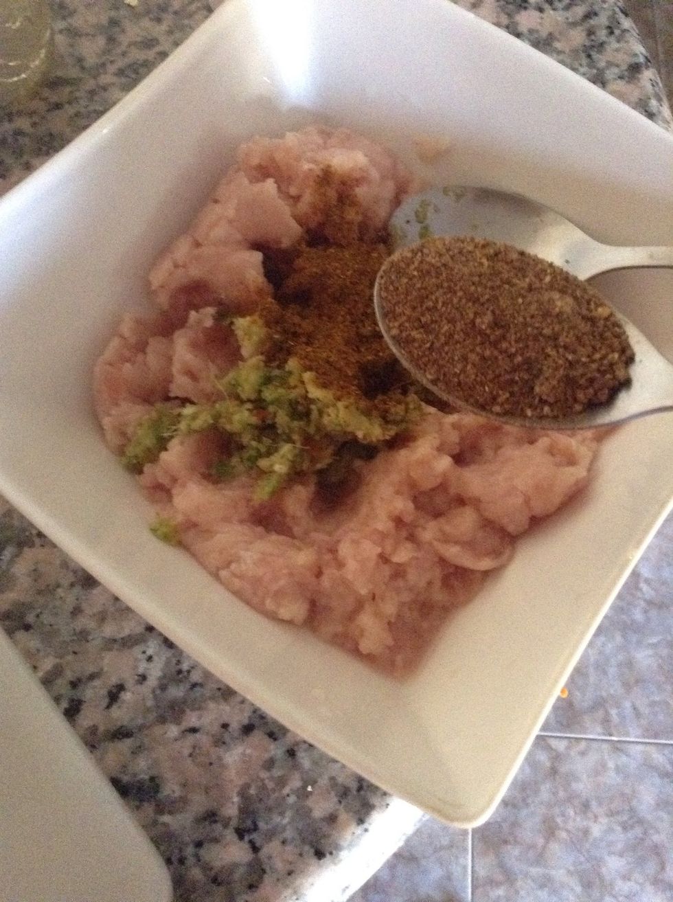 Add 1 tbsp crushed Indian spice and 1 tbsp of mix masala with lemon salt