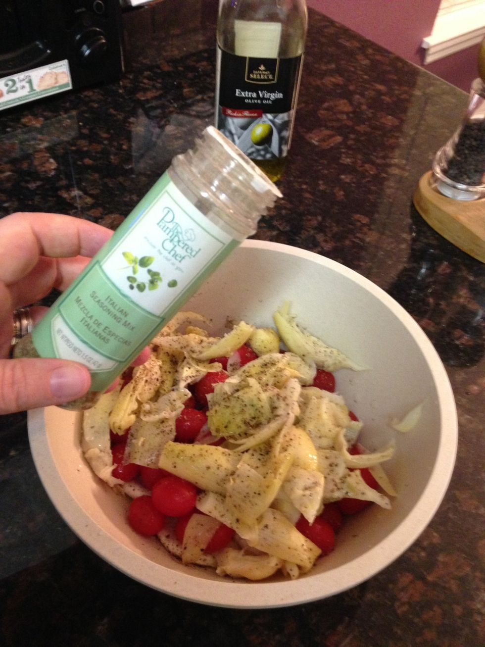 Add 1 Tbsp Italian seasoning, along with salt & pepper to taste