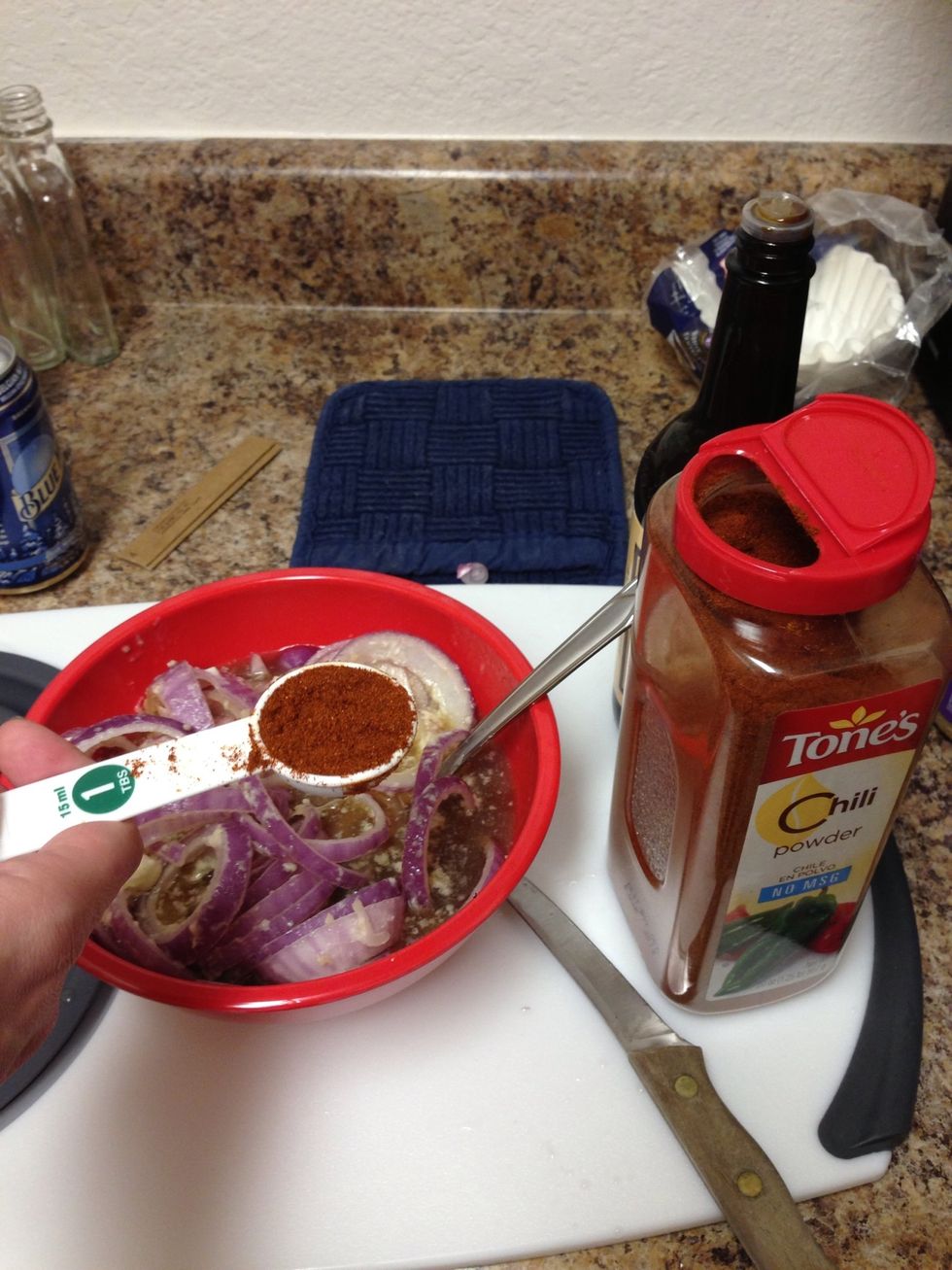 Add 1 Tbsp of chili powder and you can optionally add 1 Tbsp of cayenne pepper if you like spicy.