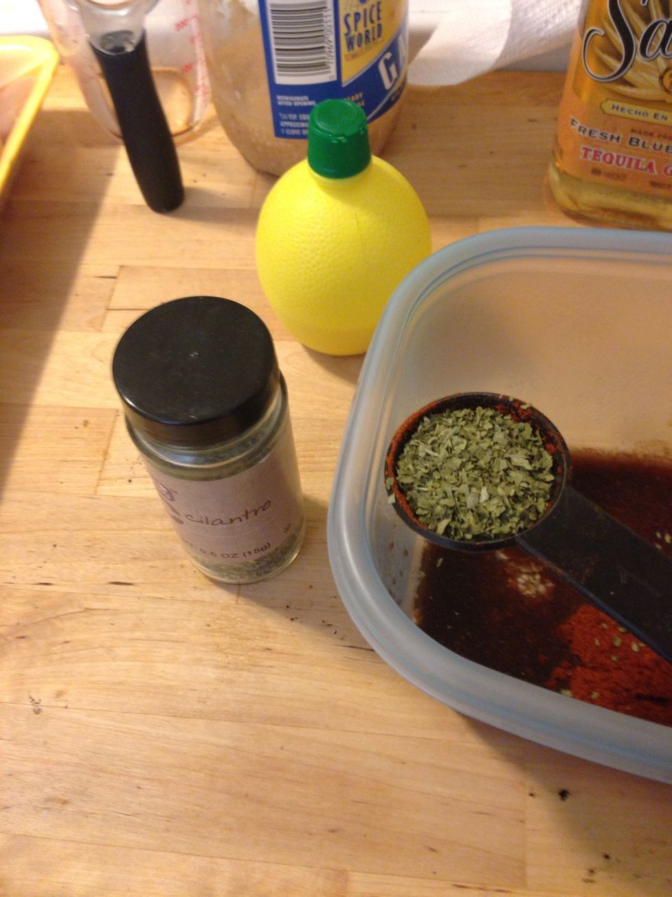 Add 1 tbsp of cilantro to the mixture.