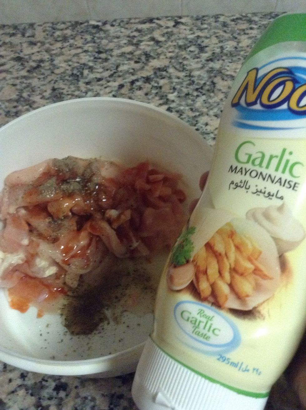 Add 1 tbsp of garlic mayonnaise