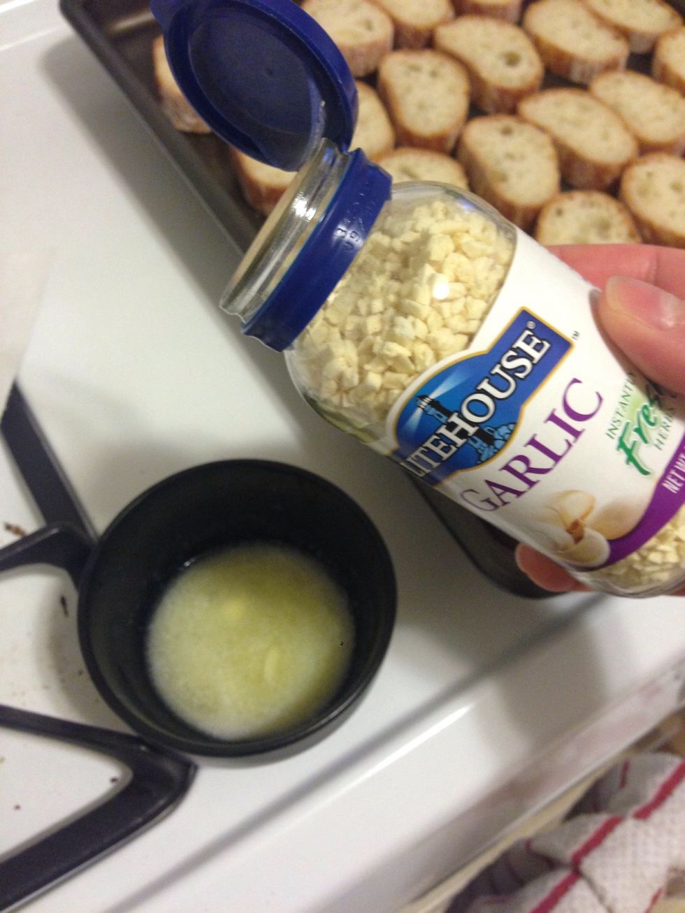 Add 1 tbsp of molted butter with 1 tbsp of minced garlic.