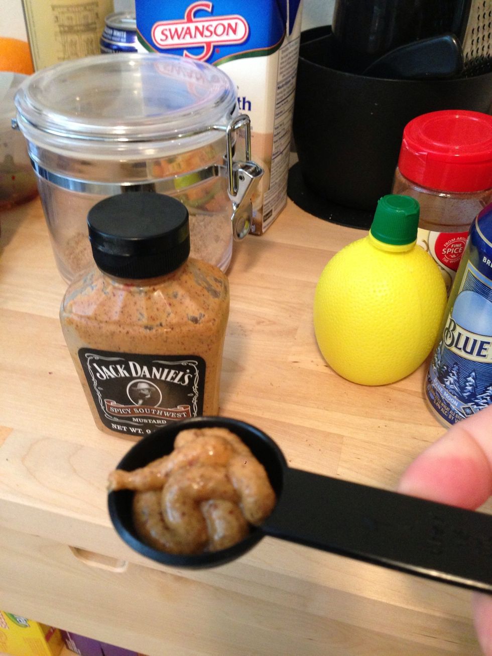 Add 1 Tbsp of mustard to the bowl. I personally like the spicy kind.