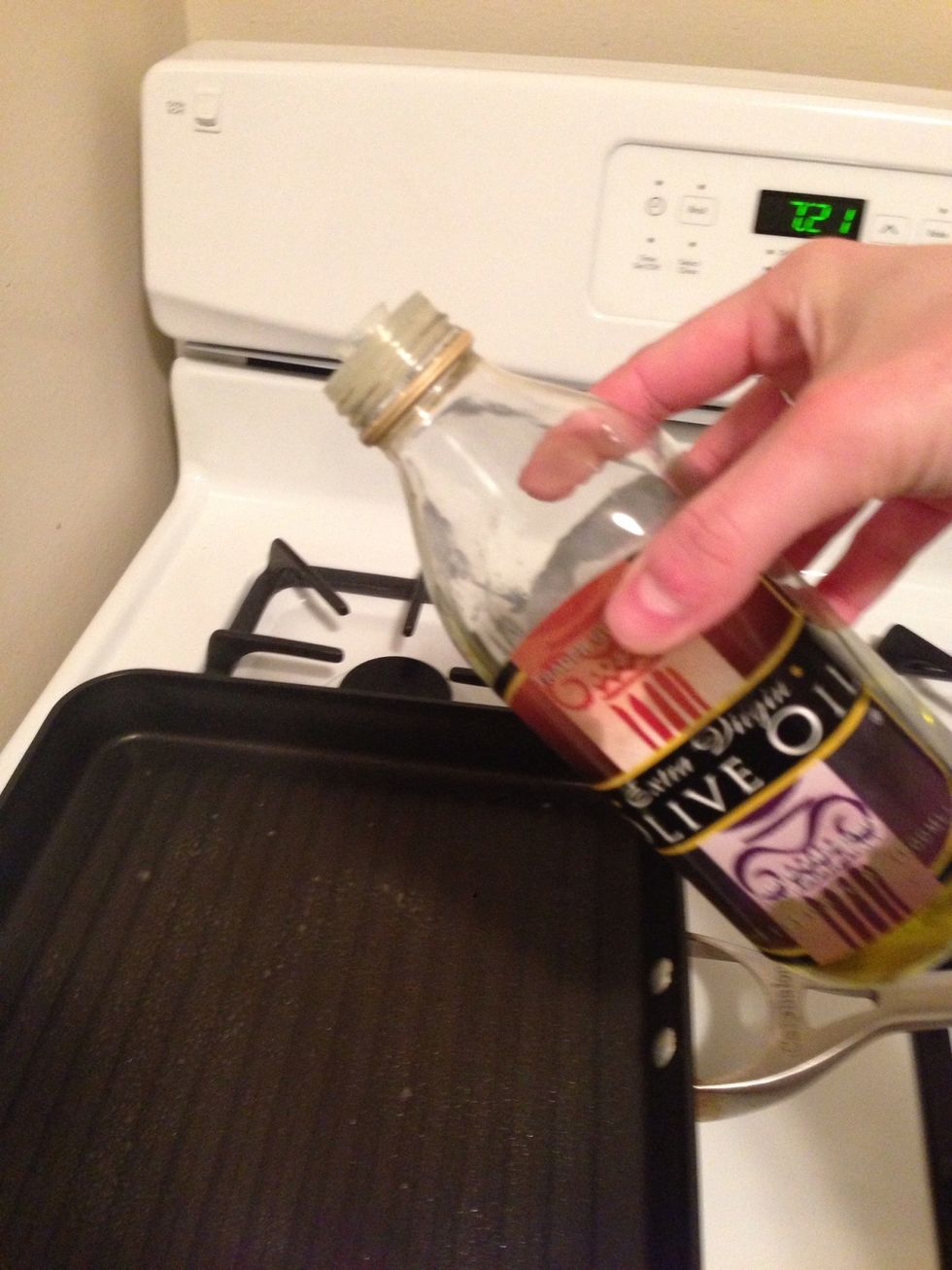 Add 1 Tbsp of olive oil to a pan.
