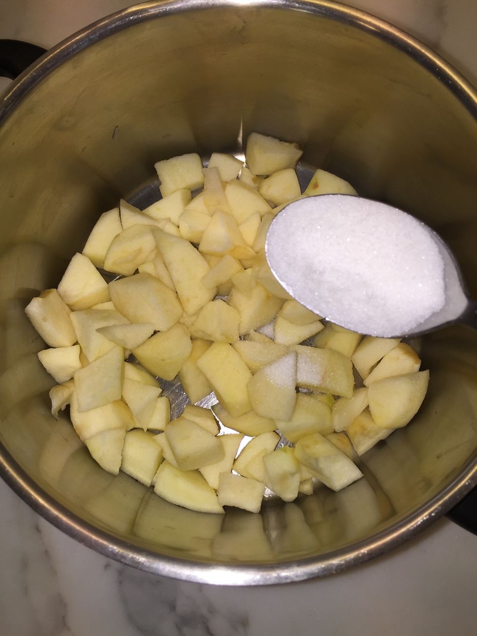 Add 1 tbsp of sugar or more.. That depends on the sweetness of the apple you are using