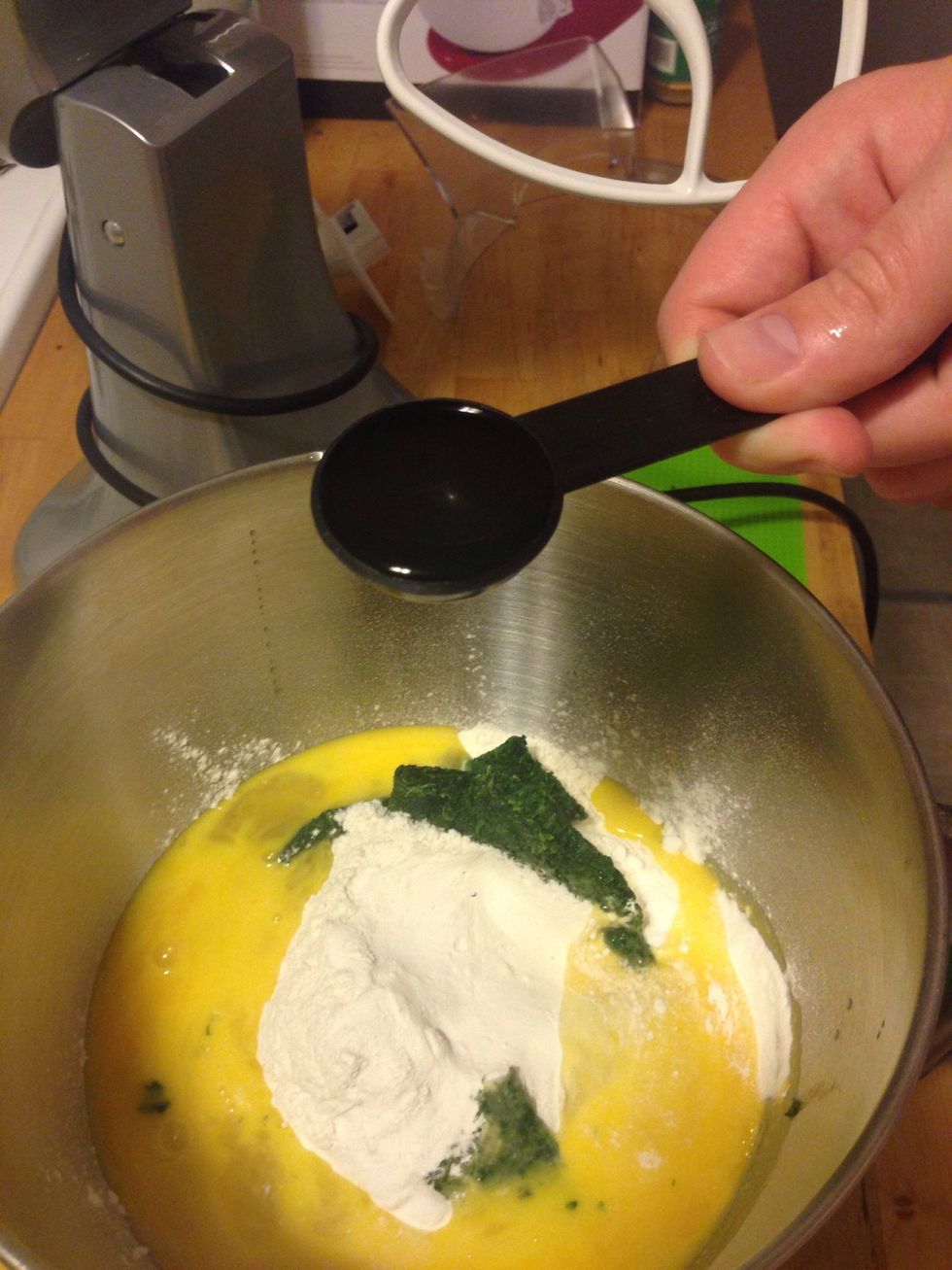 Add 1 tbsp of water to the mixture.