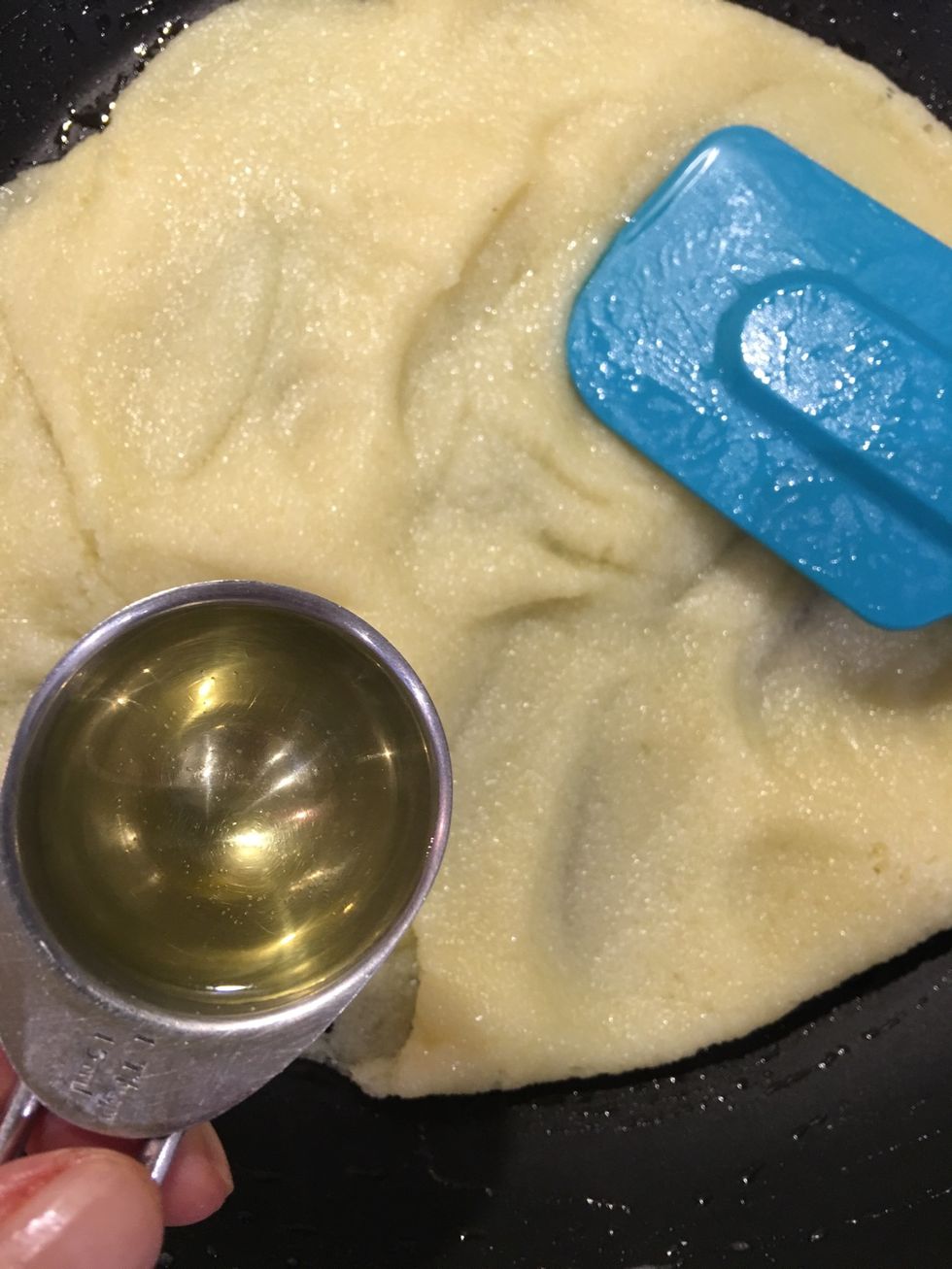 Add 1 tbsp Orange blossom water. Incorporate in the dough