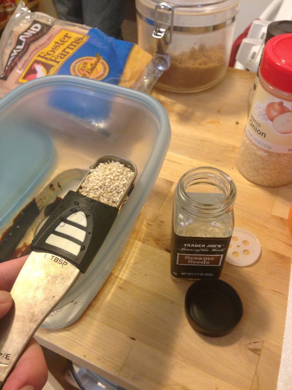 Add 1 tbsp sesame seeds to the mixture