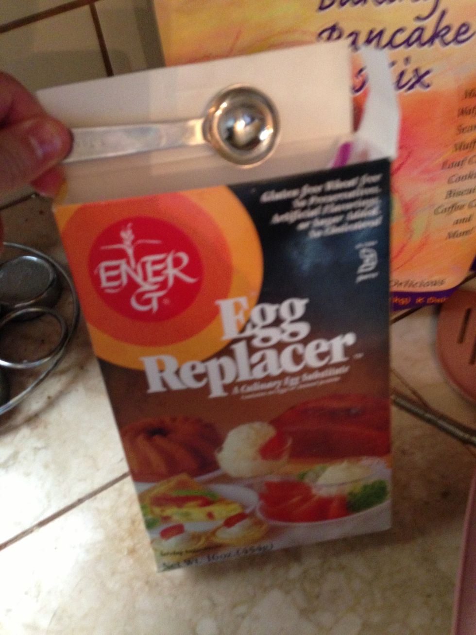 Add 1 teaspoon of egg replacer