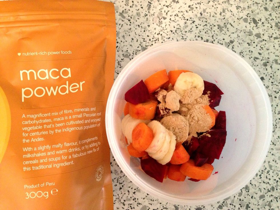 Add 1 teaspoon of Maca powder. It is high in fiber and minerals and the perfect energy boost!