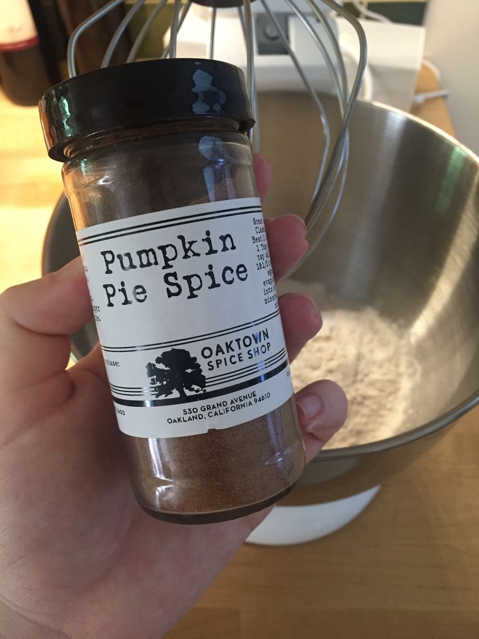 Add 1 teaspoon of Pumpkin Pie Spice. I picked up this spice made locally in the Bay Area!