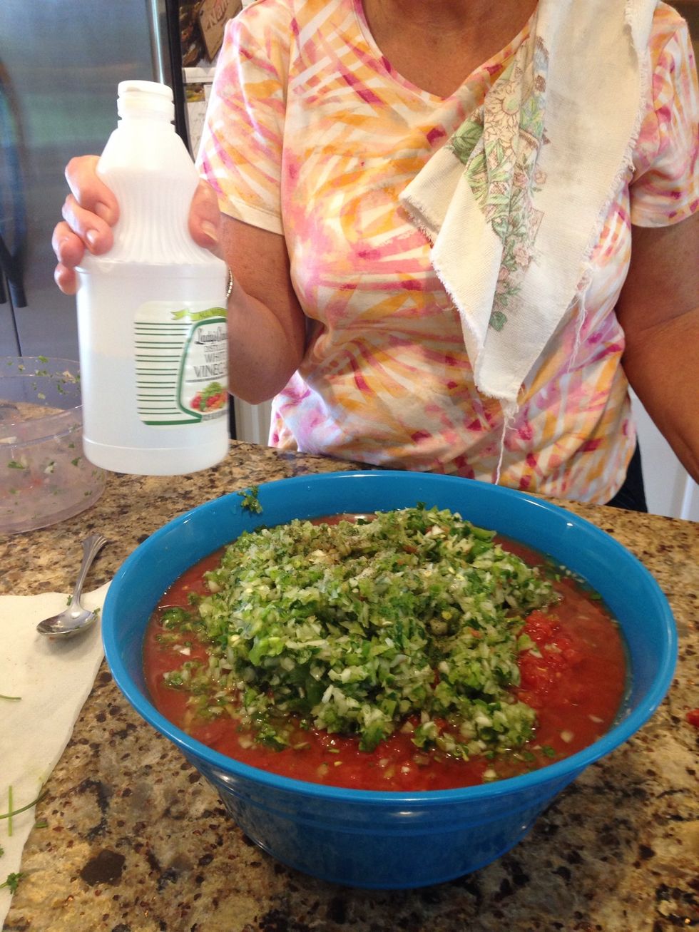 Add 1 teaspoon of white vinegar to mixture.