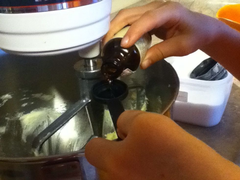 Add 1 teaspoon vanilla, 1 teaspoon almond extract.