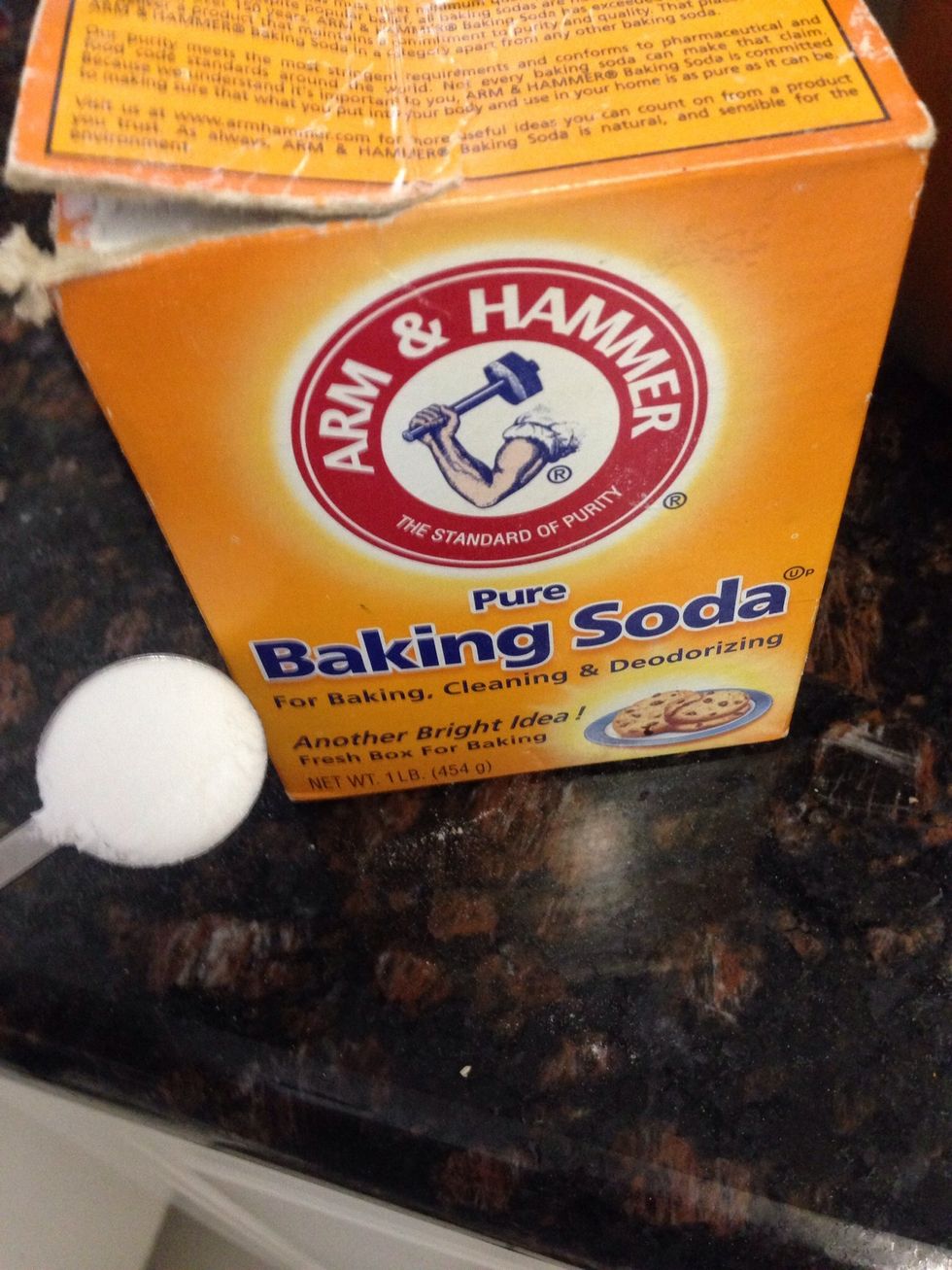 Add 1 tsp baking soda to the dry ingredient mixing bowl.
