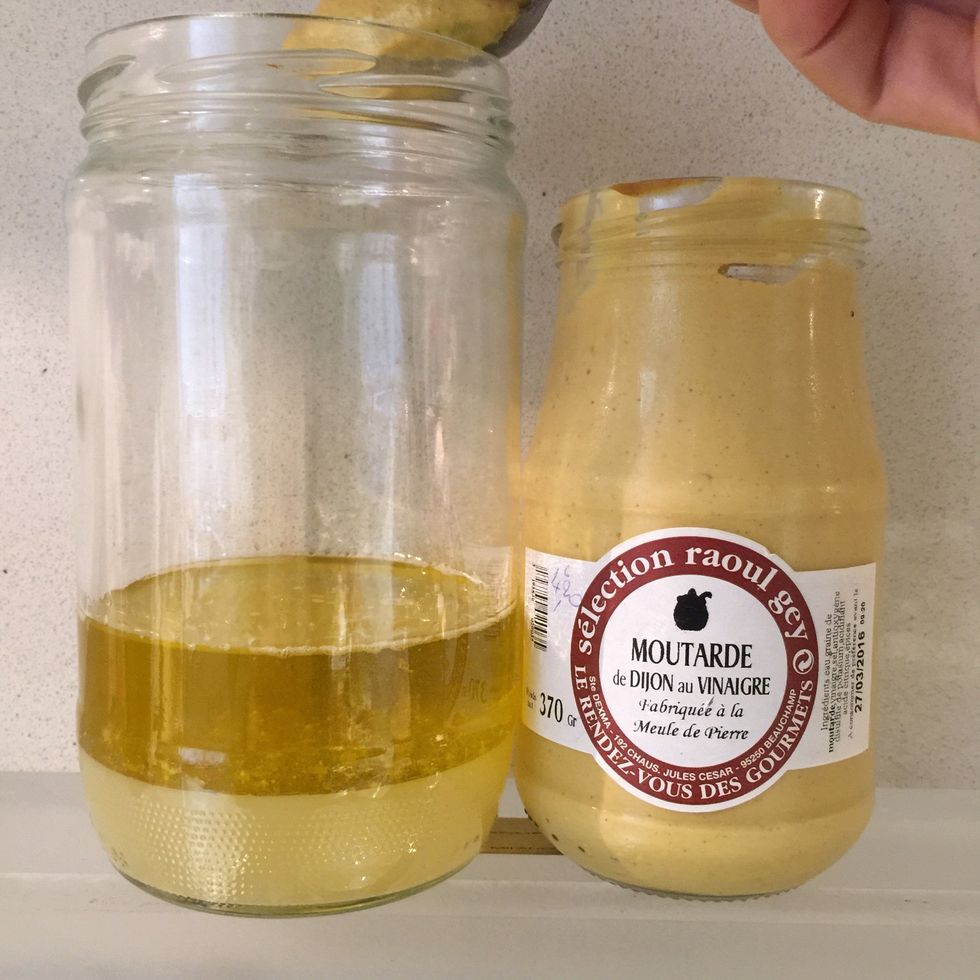 Add 1 tsp Dijon mustard.. Or the mustard you have at hand.