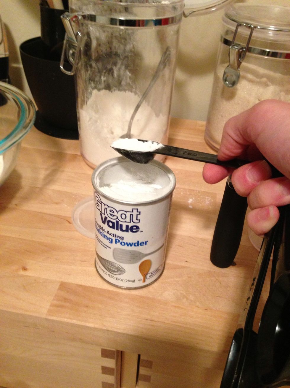 Add 1 tsp of baking powder to the mixture.