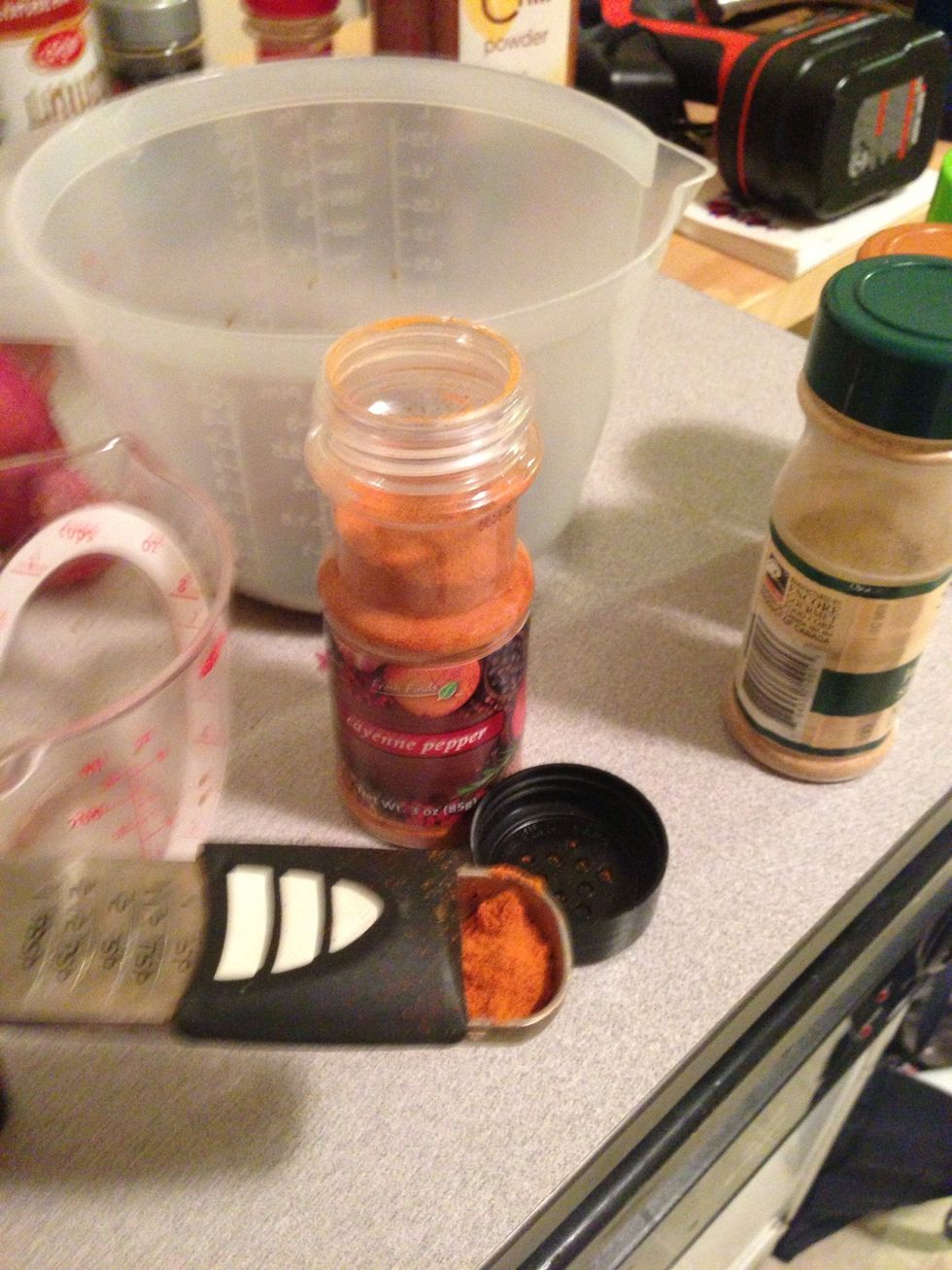 Add 1 tsp of cayenne pepper to the mixture. Again, I usually add 2 tsp.