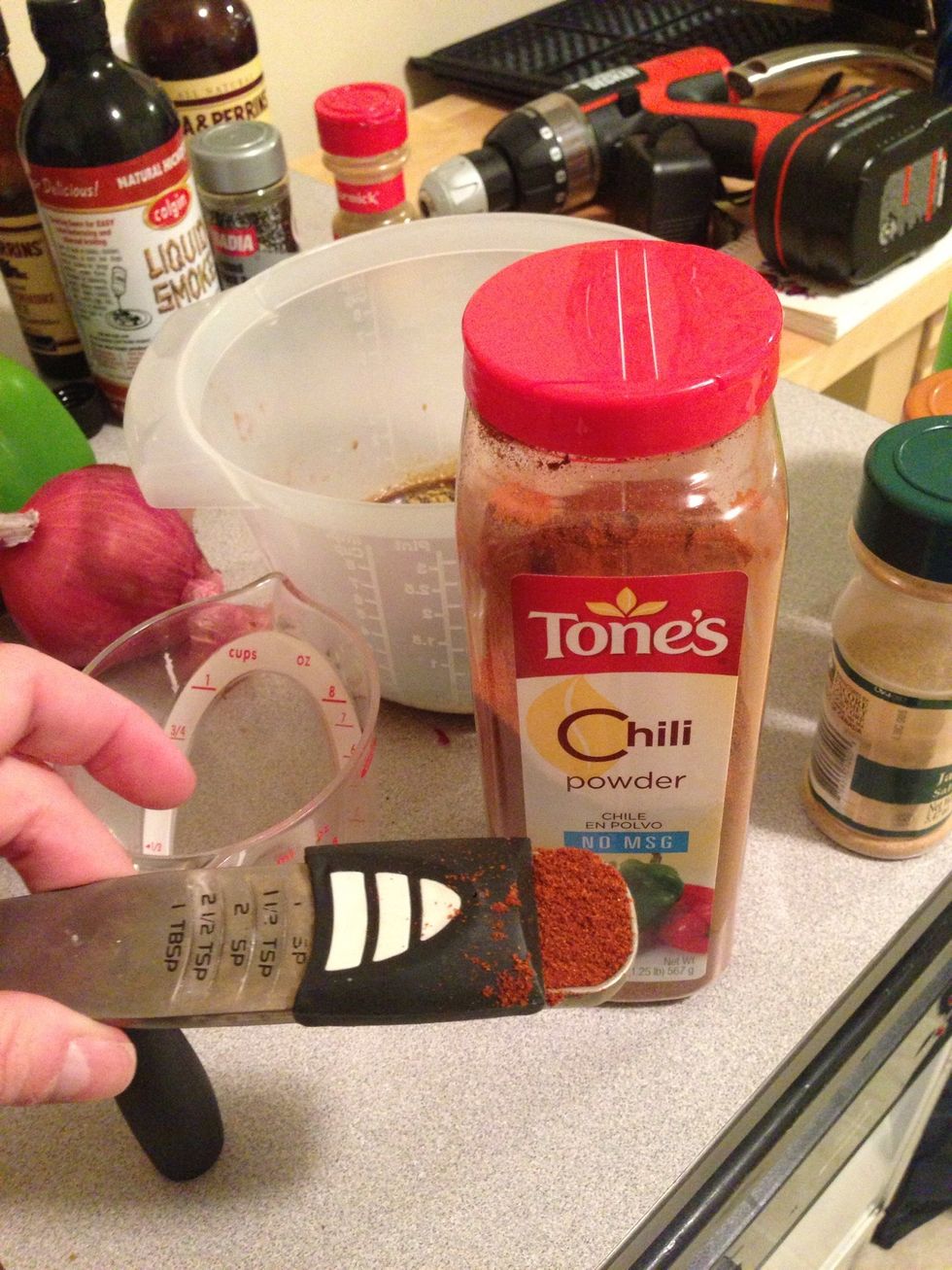 Add 1 tsp of chili powder to the mixture. I usually put an extra tsp, but I was making it for someone that can't really handle spices. ;)